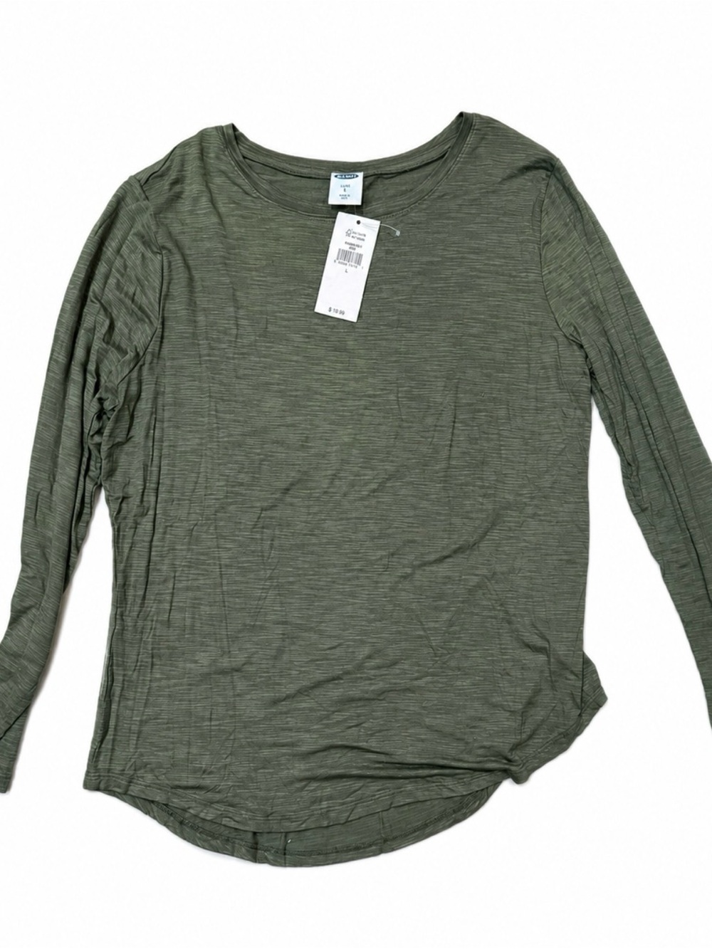 Old Navy Olive Long Sleeve Scoop Neck Tee